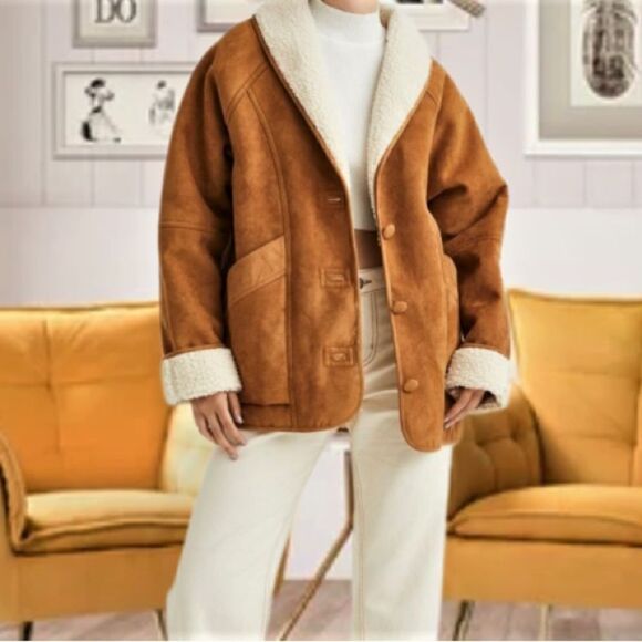 H&M Fleece-Lined Faux Shearling Jacket - Picture 1 of 13
